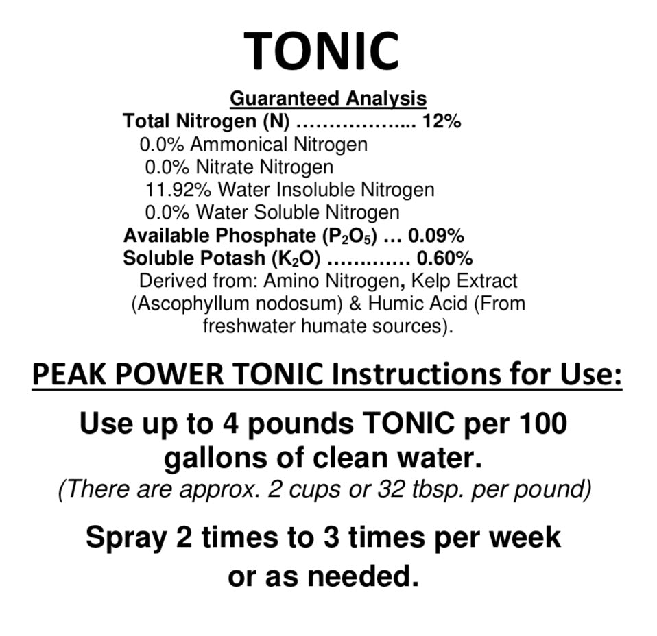 Peak Power Nitrogen Tonic 1/2 pound bag/makes 12 gallons